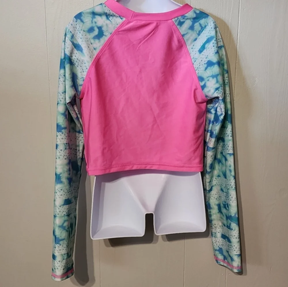 Swim Shirt Coverup Board Shirt Beach‎ Pink Blue Large More Than Magic A295